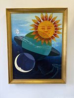 Full framed painting showing celestial scene