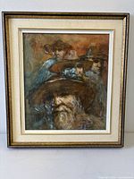 Framed Julius Damasdy painting showing full artwork and frame