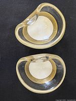 Two Murano aventurine glass bowls top view