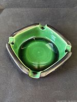 Top angle showing green glazed interior and rests