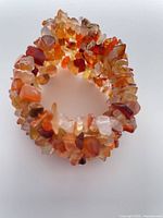 angled view of agate chip cuff bracelet showing overall form