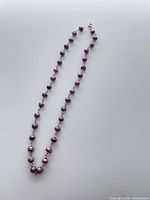 Full view of the 15-inch dyed purple freshwater pearl necklace