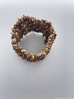 Top view of wide jasper chip stretch bracelet