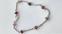 Full view of bracelet showing chain, clasp and tourmaline beads
