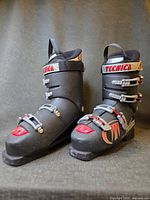 Full view of both ski boots side by side