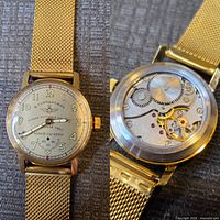 Front and rear view showing dial details and mechanical movement