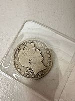 Obverse view of 1900 Barber Half Dollar in sleeve