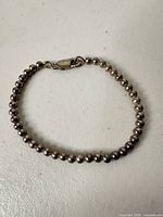 Full view of beaded bracelet laid flat