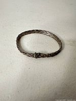 Full view of closed sterling silver bracelet