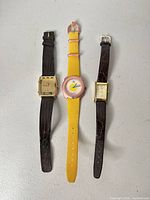 Group shot of all three wrist watches for overall view