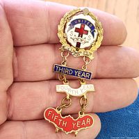 Front view showing enamel medallion and three year bars