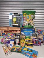 Full lot showing all boxed kits, marker bag and wood items