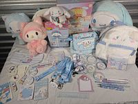Group shot of all Cinnamoroll items displayed on table