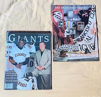 Front covers of 1997 Giants magazine and 1982 Silver Anniversary yearbook
