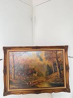 Front view of framed oil painting showing full artwork and frame