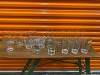 Full lot view showing all glasses on table