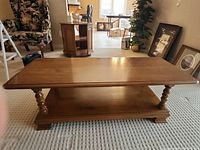 full view of coffee table top and shelf