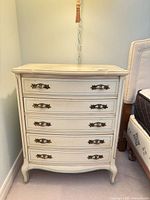 Full view of French Provincial nightstand with four drawers