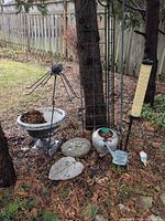 Full view of lot items together by trees