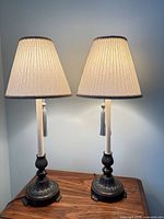 Both table lamps side by side on table showing overall design