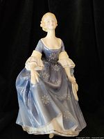Front view of Royal Doulton Hilary figurine showing dress detail