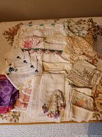 Overview of assorted linens laid out