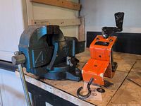 Both vises side by side on workbench