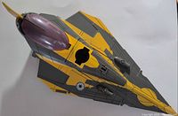 Top view of starfighter showing canopy, paint scheme and decals