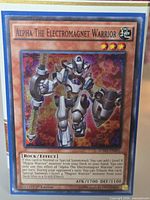 Front of card in sleeve showing artwork and stats