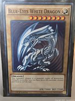 Front of Blue-Eyes White Dragon card in sleeve