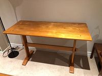 Full view of maple trestle table