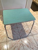 top view showing speckled turquoise laminate surface