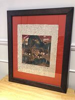 Full view of framed collagraph