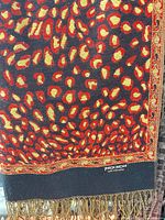 Close-up of patterned section and fringe