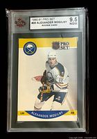 Front of KSA slab showing Alexander Mogilny rookie card and 9.5 grade label