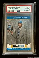 Front of PSA-encased Anthony Davis Panini Hoops #275 card showing grade label