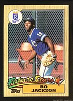 Front of Bo Jackson 1987 Topps #170 Future Stars card