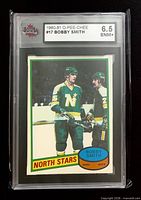 Front of encapsulated Bobby Smith card showing grade label