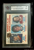 Front view of the graded 1978-79 OPC #67 PP Goal Leaders card in KSA slab