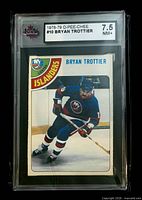 Front view of Bryan Trottier 1978-79 O-Pee-Chee #10 card in KSA slab