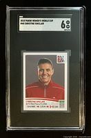 Front view of SGC-slabbed Christine Sinclair card showing grade and card face