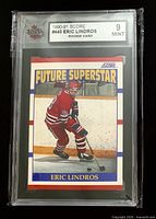 Front of KSA-slabbed Eric Lindros rookie card showing grade label