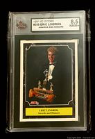 Front of KSA-slabbed Eric Lindros Score card showing grade 8.5 label and card image