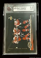 Front of KSA-slabbed Eric Lindros card showing grade 9.5 NGM