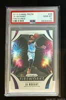 Front of slabbed card showing grade label and card design