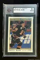 Front of graded Pavel Bure card showing KSA 9 label