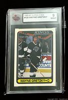 Front view of KSA-slabbed Wayne Gretzky O-Pee-Chee card