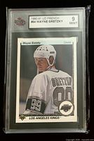Front of KSA-slabbed Wayne Gretzky card showing grade label and card front