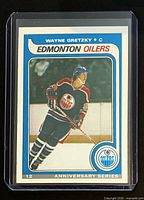 Front of 1992-93 OPC Anniversary Series Wayne Gretzky card in protector