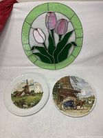 Group shot showing suncatcher and both decorative plates